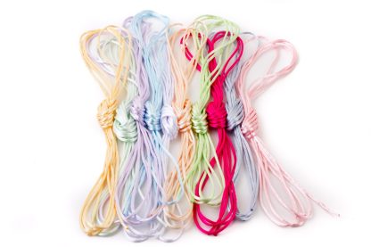 Satijnkoord 2mm - kumihimo - pastel kleuren - Afbeelding 2