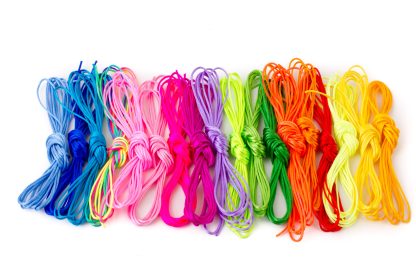 Satijnkoord 1mm - 18 felle kleuren